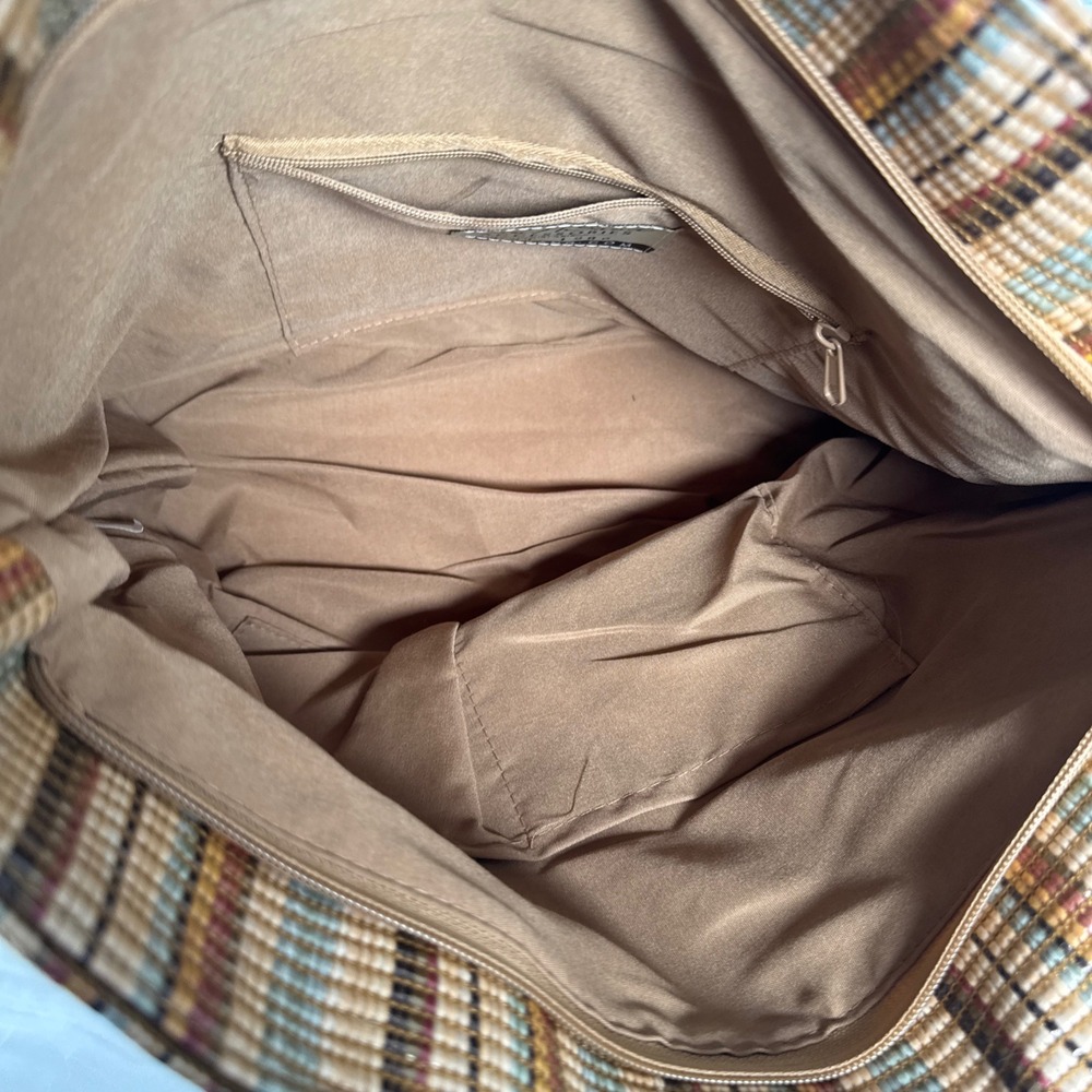 Sun N Sand Woven Striped Tote Bag Zip Close Summer Beach Resort Vacation Cruise - Picture 11 of 12